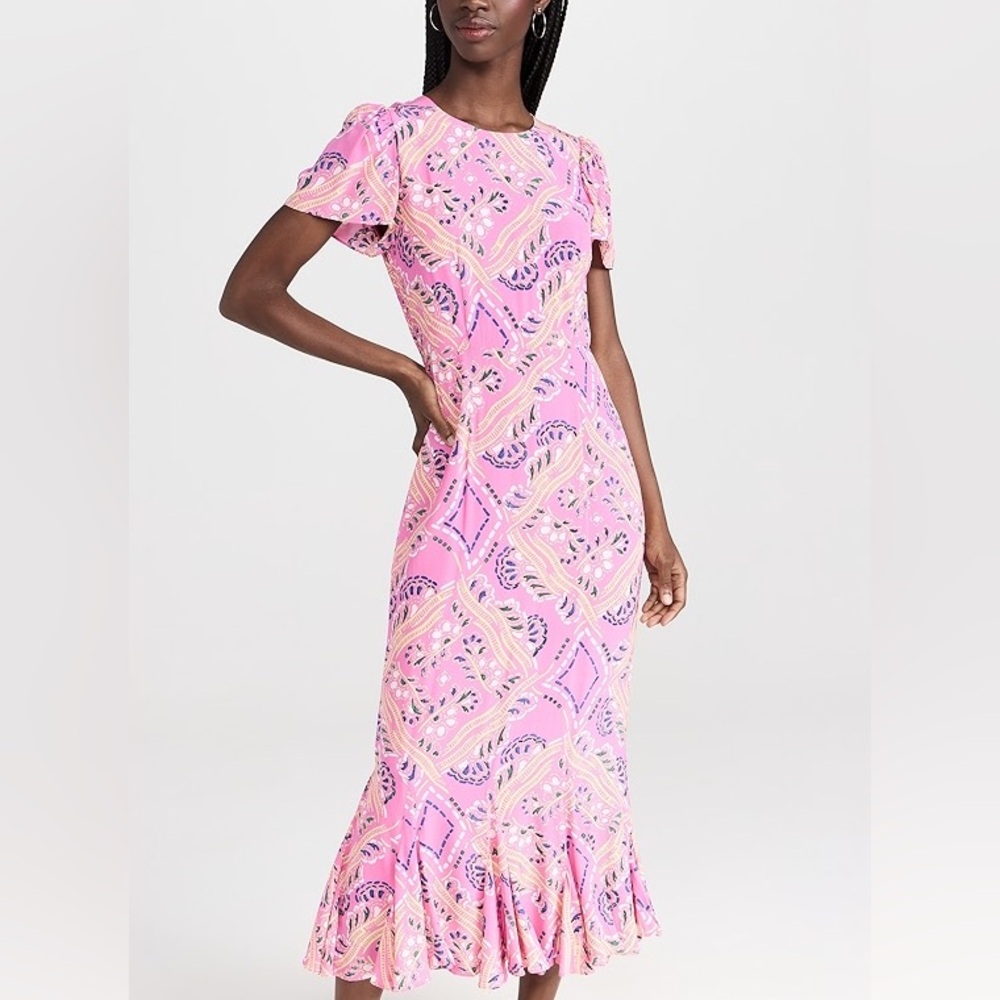 RHODE LULANI DRESS | PINK DIAMOND STITCH | size 6